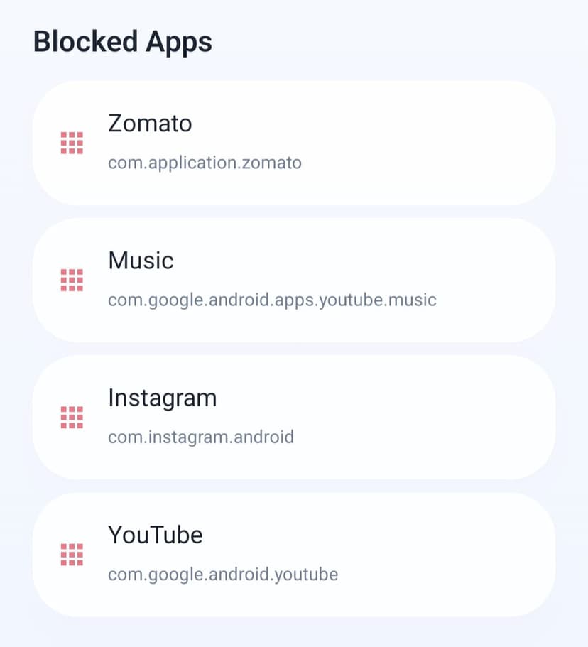 Choose blocked apps screenshot