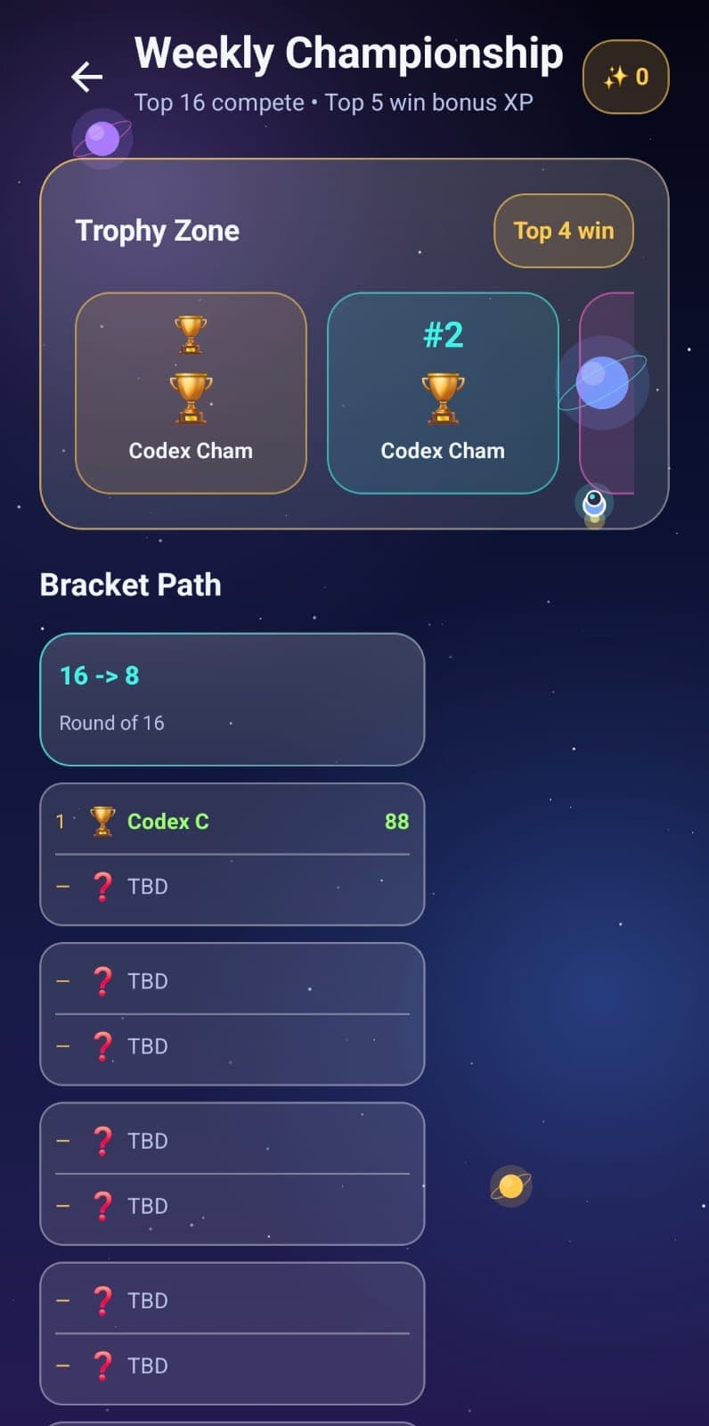 Compete weekly screenshot