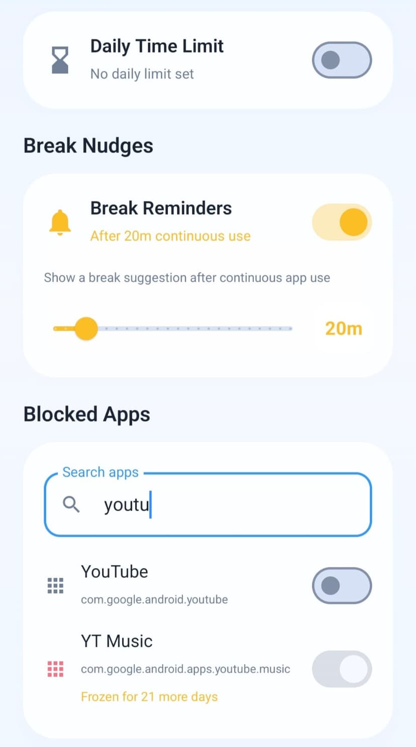 Search and manage apps screenshot